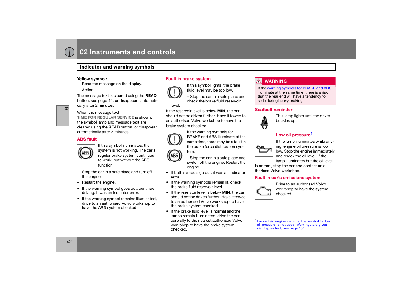 02 instruments and controls | Volvo S60 S60R User Manual | Page 43 / 265