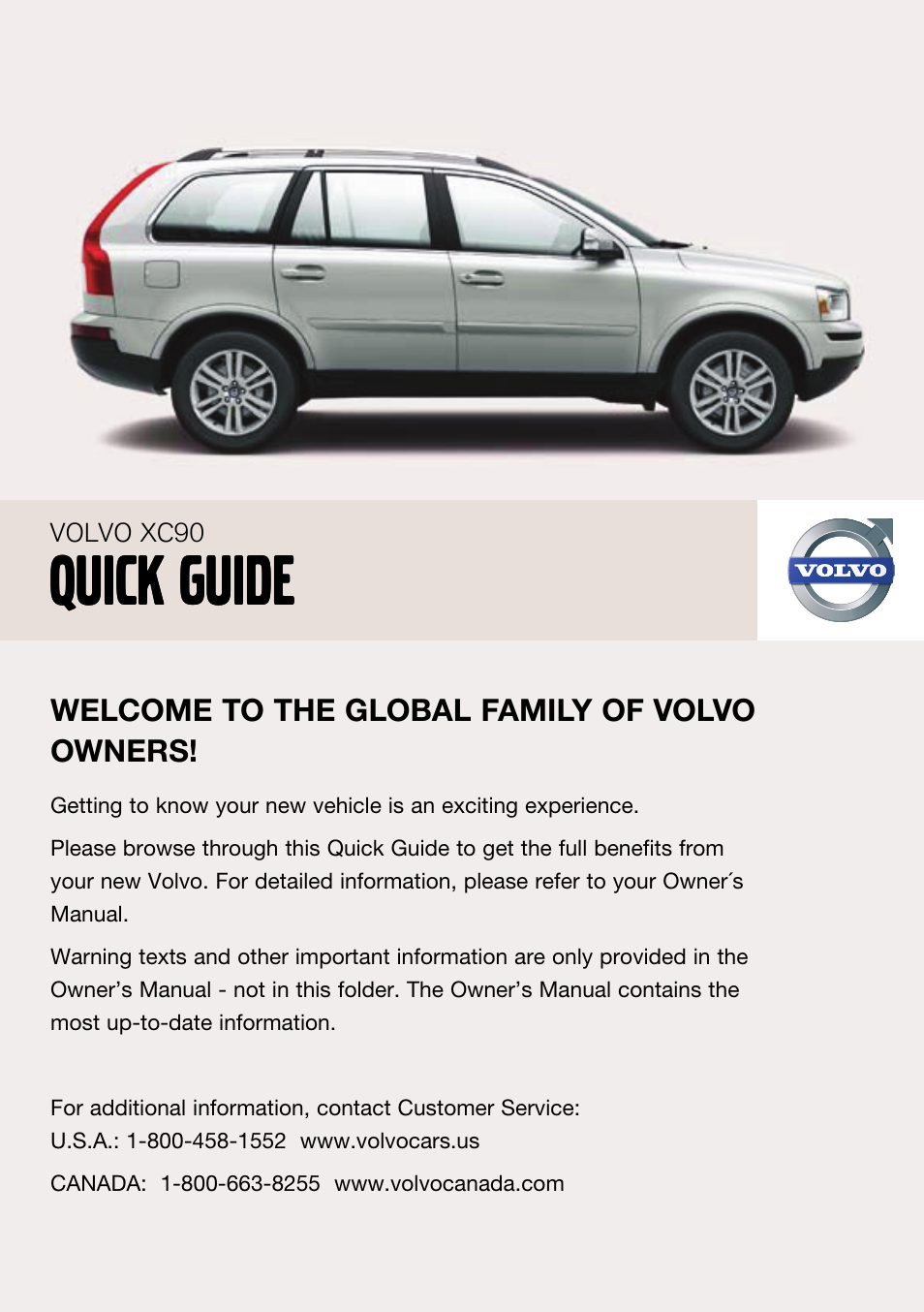 Volvo XC90 User Manual | 8 pages