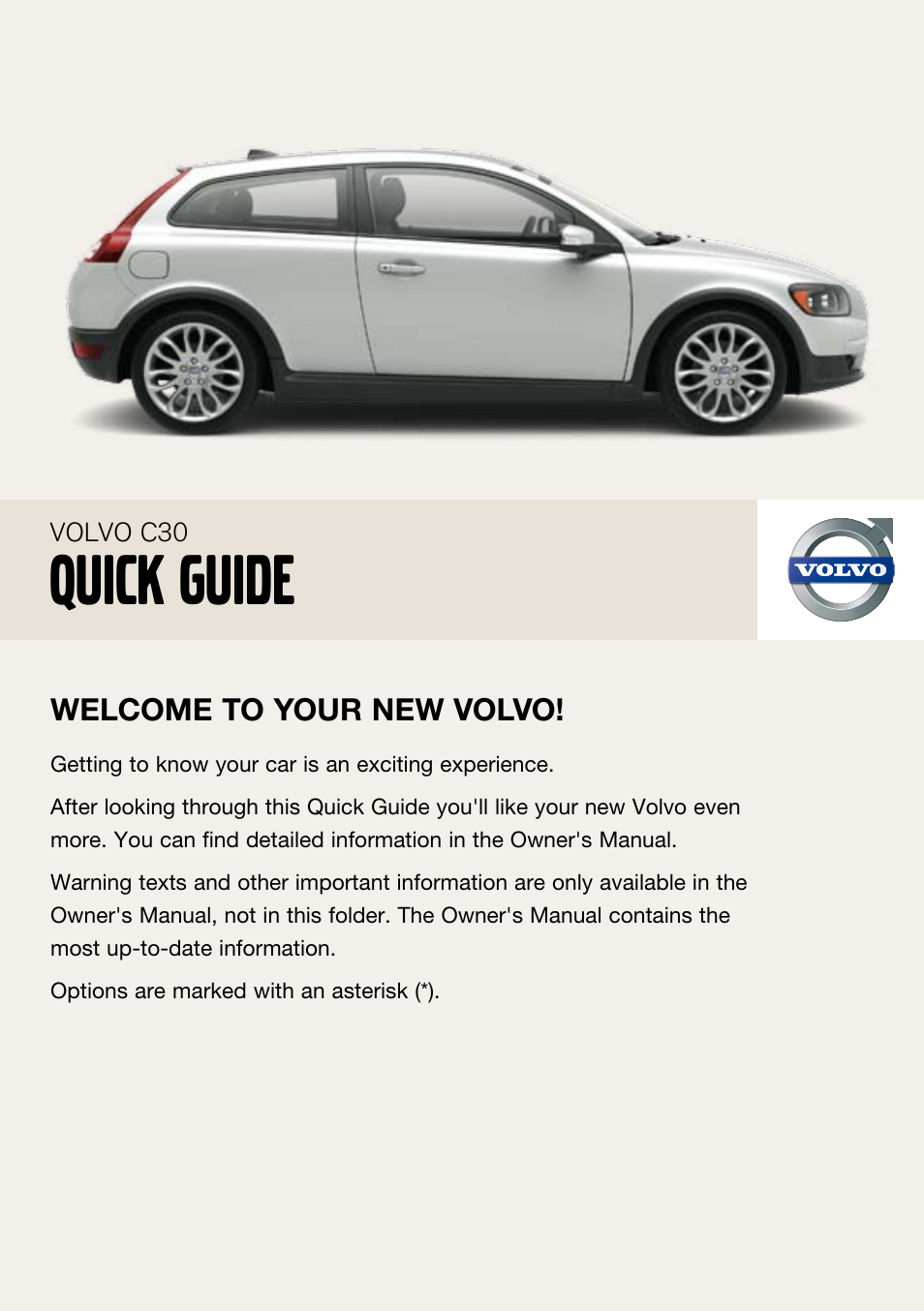 Volvo C30 User Manual | 8 pages