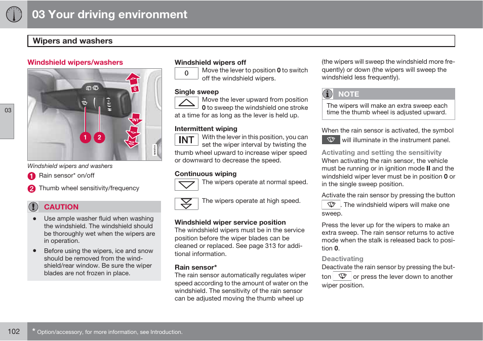 03 your driving environment | Volvo S60 User Manual | Page 102 / 358