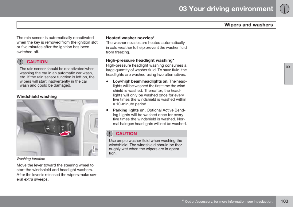 03 your driving environment | Volvo S60 User Manual | Page 103 / 358