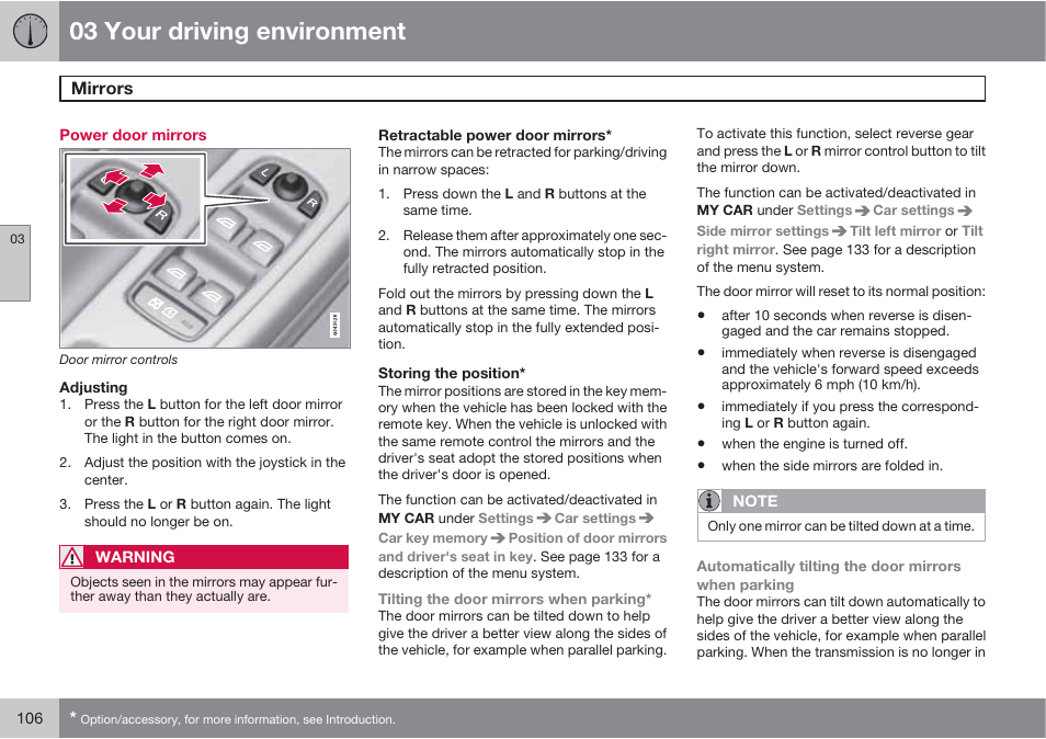 03 your driving environment | Volvo S60 User Manual | Page 106 / 358