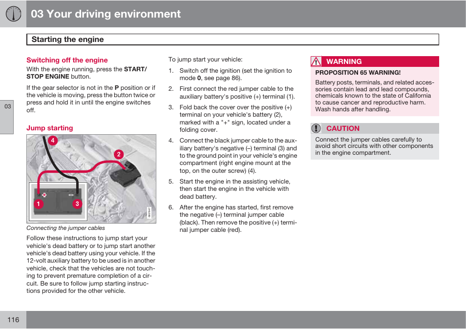 03 your driving environment | Volvo S60 User Manual | Page 116 / 358