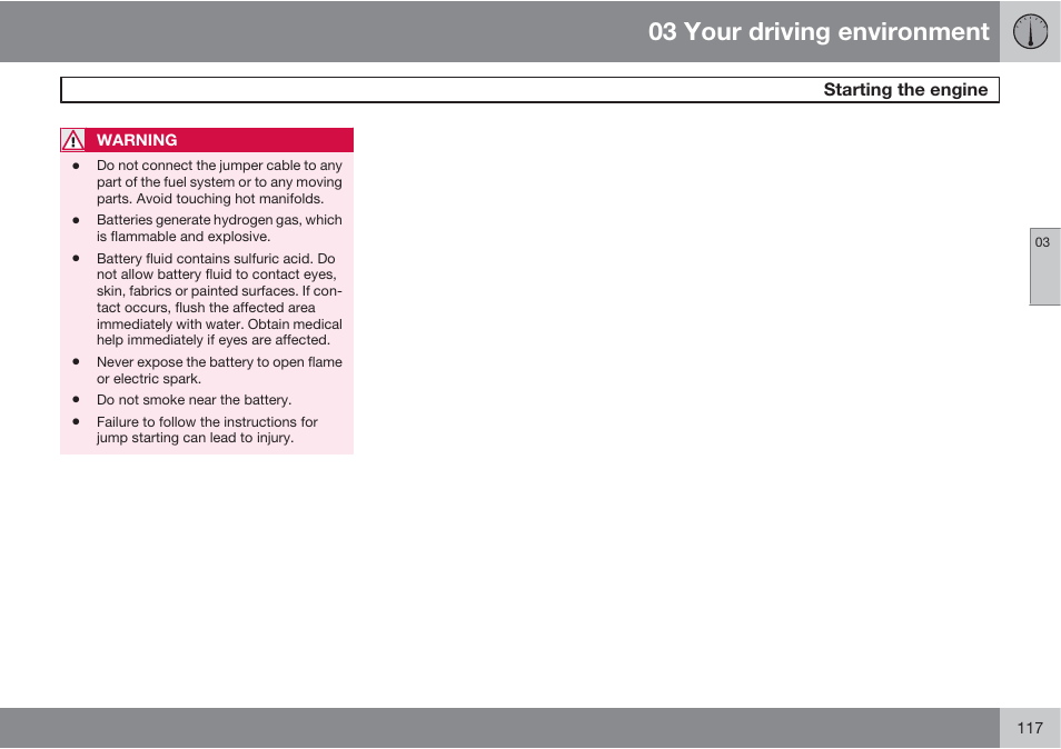 03 your driving environment | Volvo S60 User Manual | Page 117 / 358