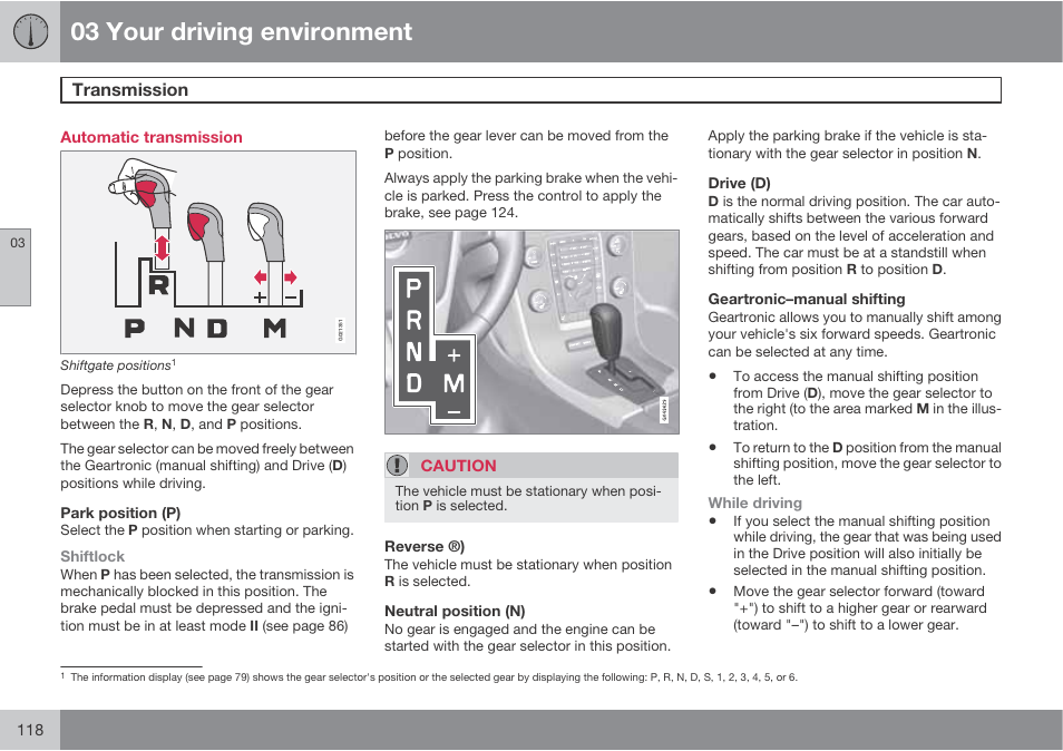03 your driving environment | Volvo S60 User Manual | Page 118 / 358
