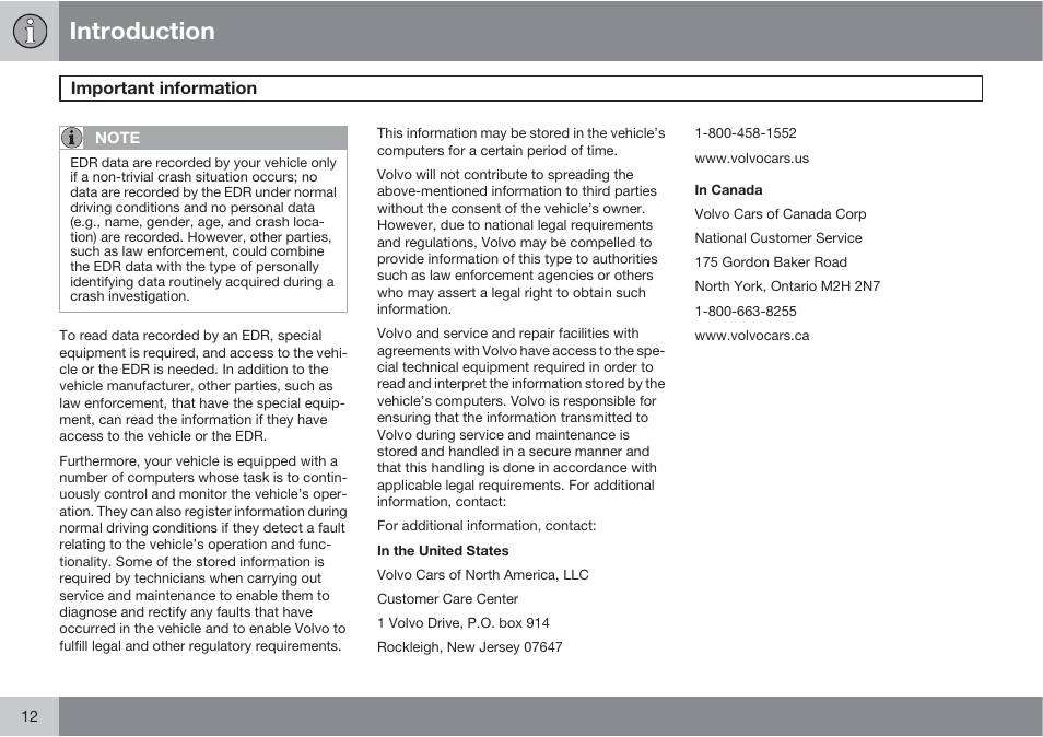Introduction | Volvo S60 User Manual | Page 12 / 358