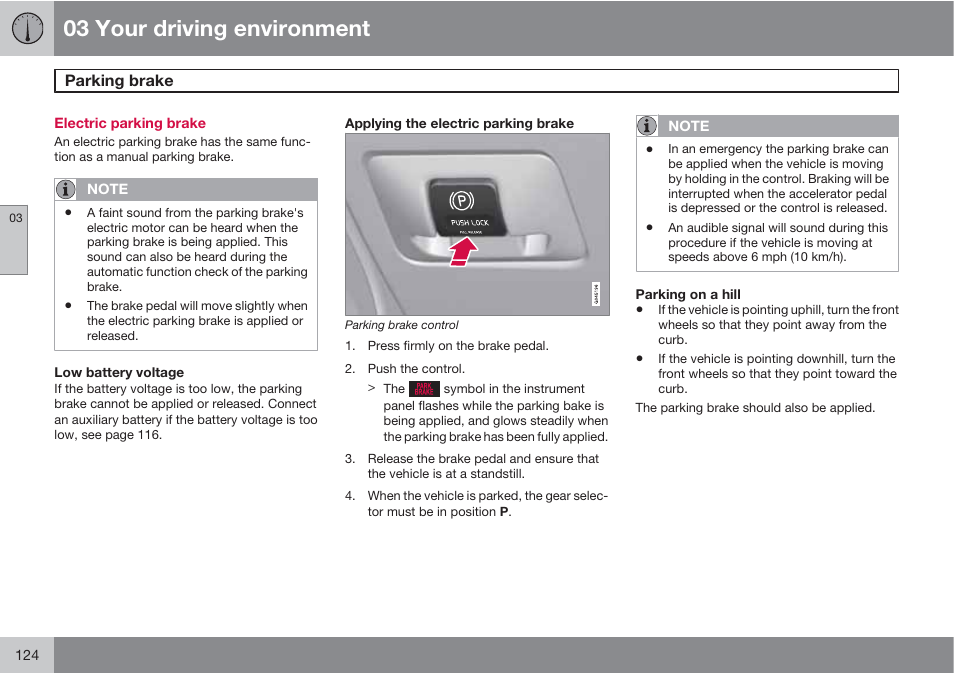 03 your driving environment | Volvo S60 User Manual | Page 124 / 358