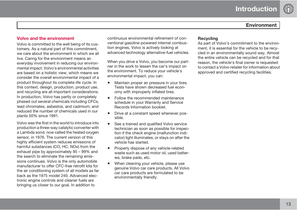 Introduction | Volvo S60 User Manual | Page 13 / 358