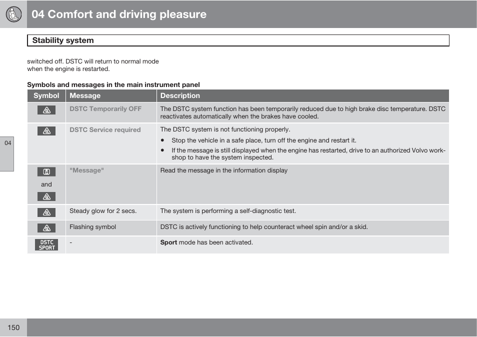 04 comfort and driving pleasure | Volvo S60 User Manual | Page 150 / 358