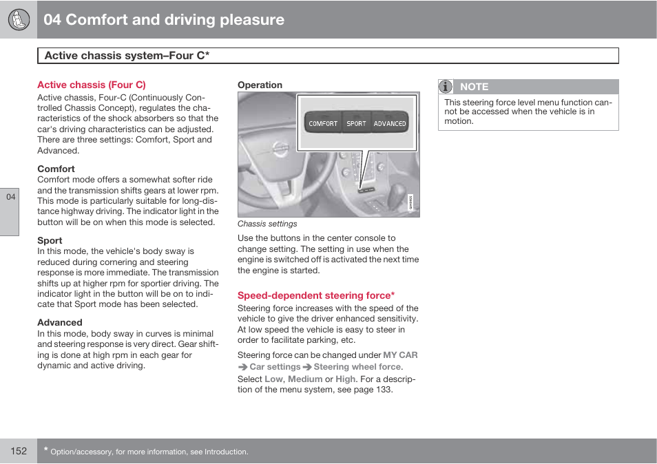 04 comfort and driving pleasure | Volvo S60 User Manual | Page 152 / 358