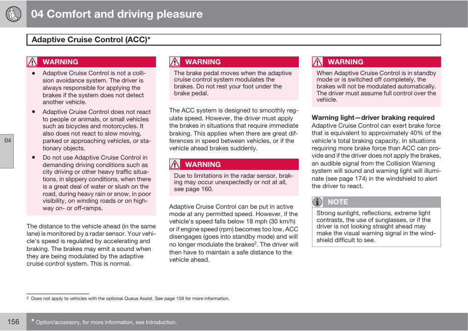 04 comfort and driving pleasure | Volvo S60 User Manual | Page 156 / 358