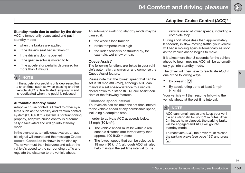 04 comfort and driving pleasure | Volvo S60 User Manual | Page 159 / 358