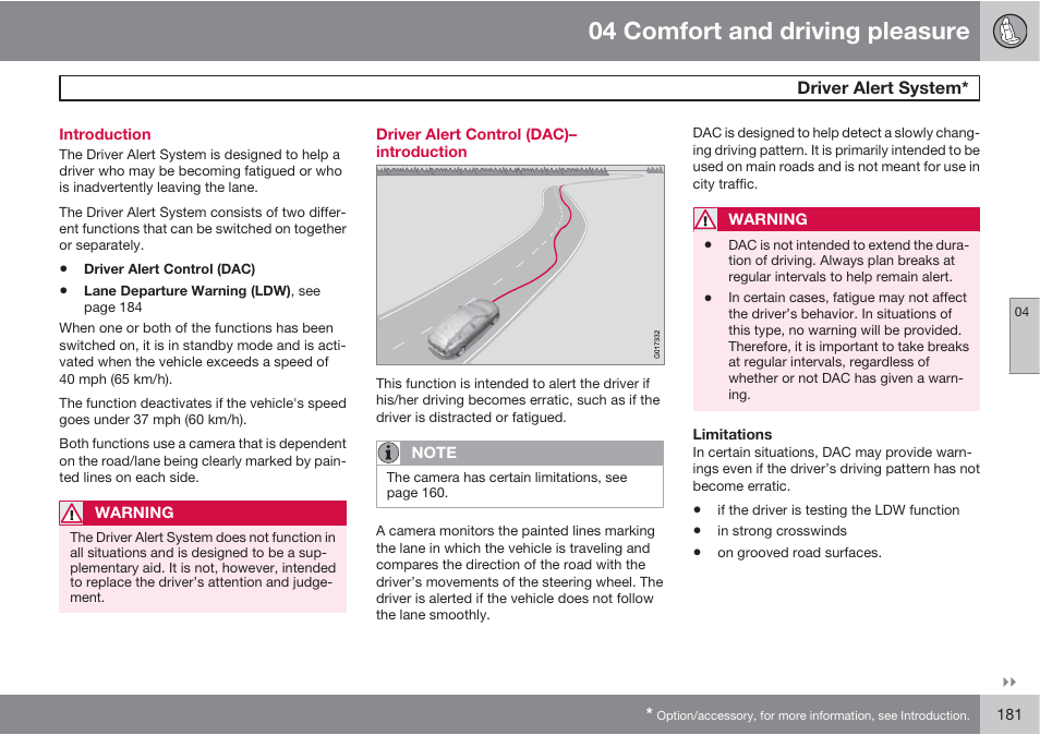 04 comfort and driving pleasure | Volvo S60 User Manual | Page 181 / 358