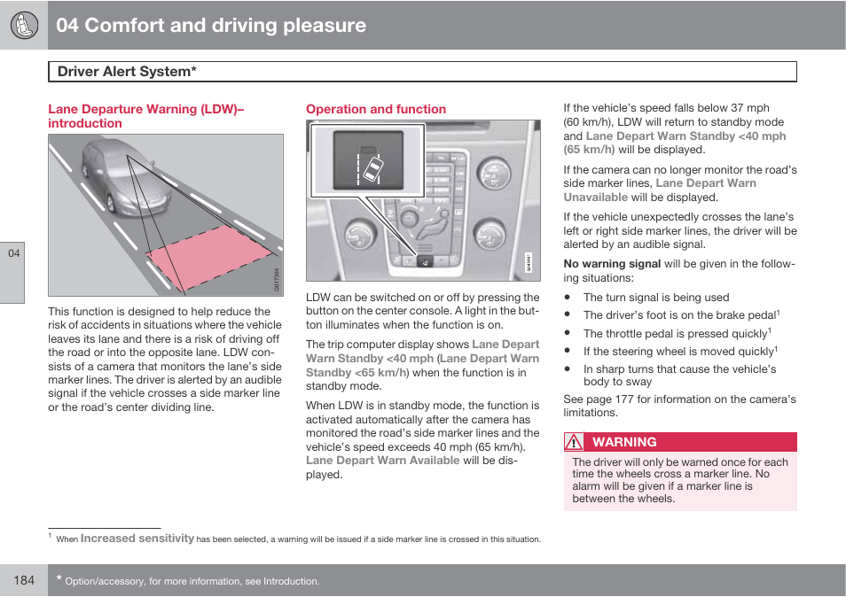 04 comfort and driving pleasure | Volvo S60 User Manual | Page 184 / 358