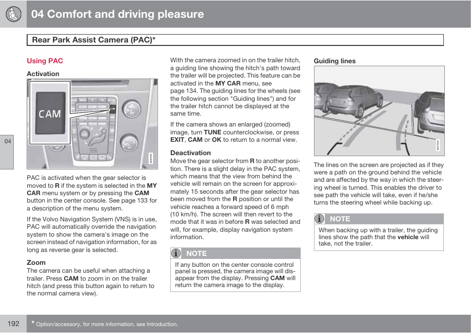 04 comfort and driving pleasure | Volvo S60 User Manual | Page 192 / 358