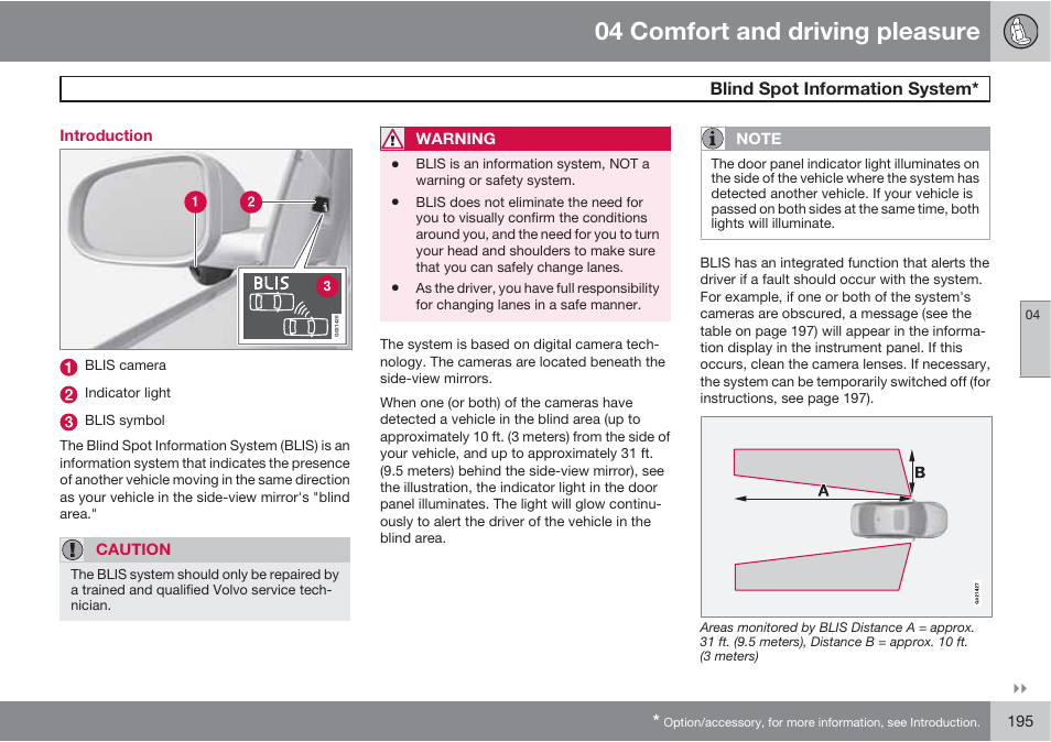 04 comfort and driving pleasure | Volvo S60 User Manual | Page 195 / 358