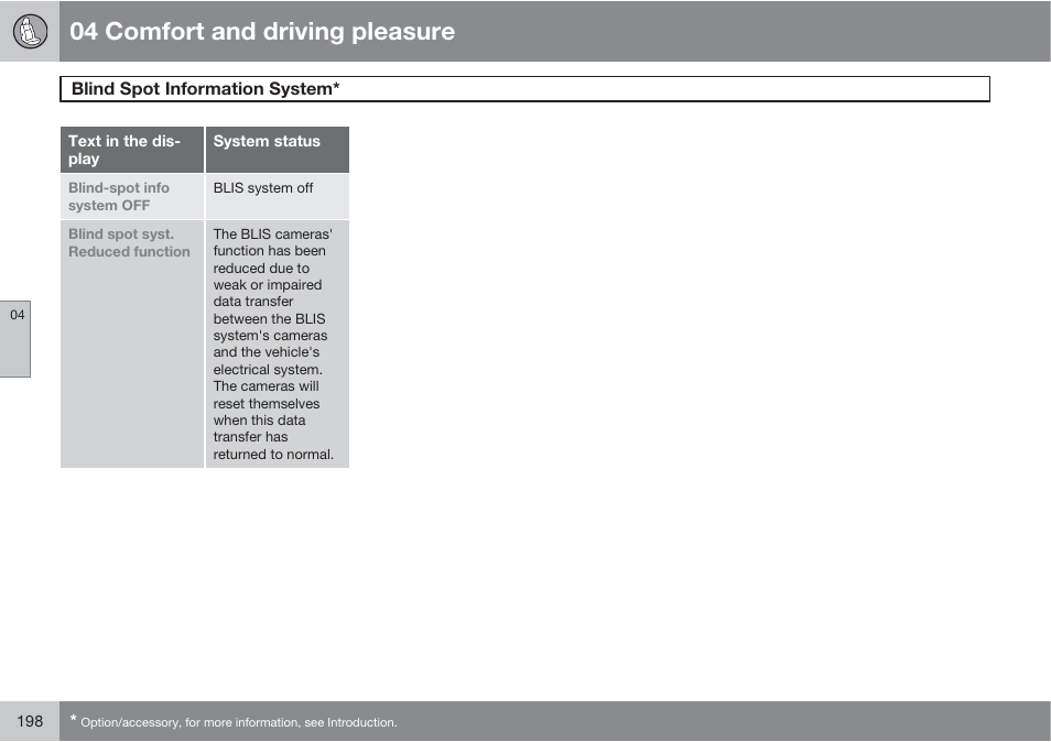 04 comfort and driving pleasure | Volvo S60 User Manual | Page 198 / 358