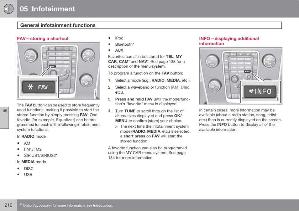 05 infotainment | Volvo S60 User Manual | Page 210 / 358
