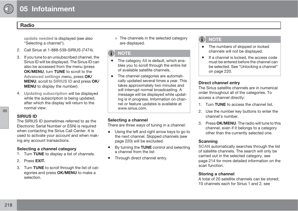 05 infotainment | Volvo S60 User Manual | Page 218 / 358