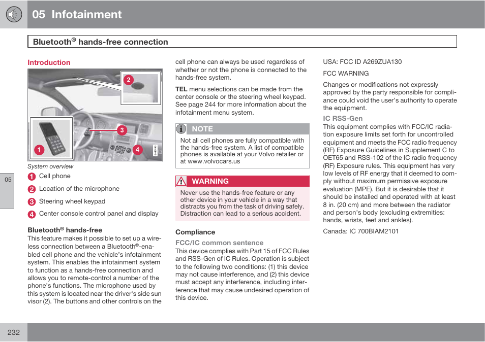 05 infotainment | Volvo S60 User Manual | Page 232 / 358