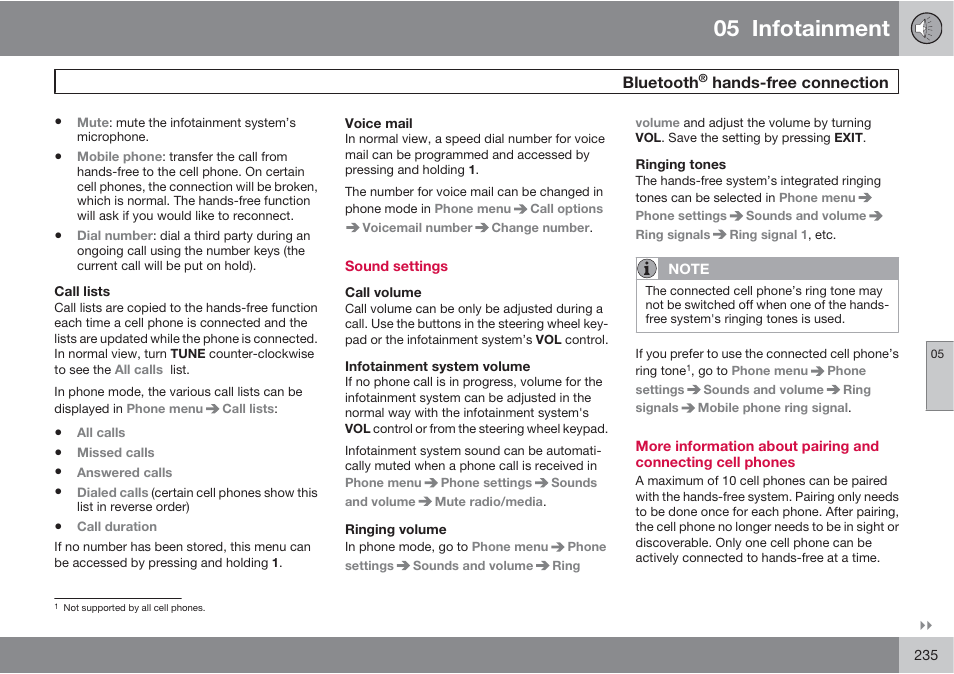 05 infotainment | Volvo S60 User Manual | Page 235 / 358