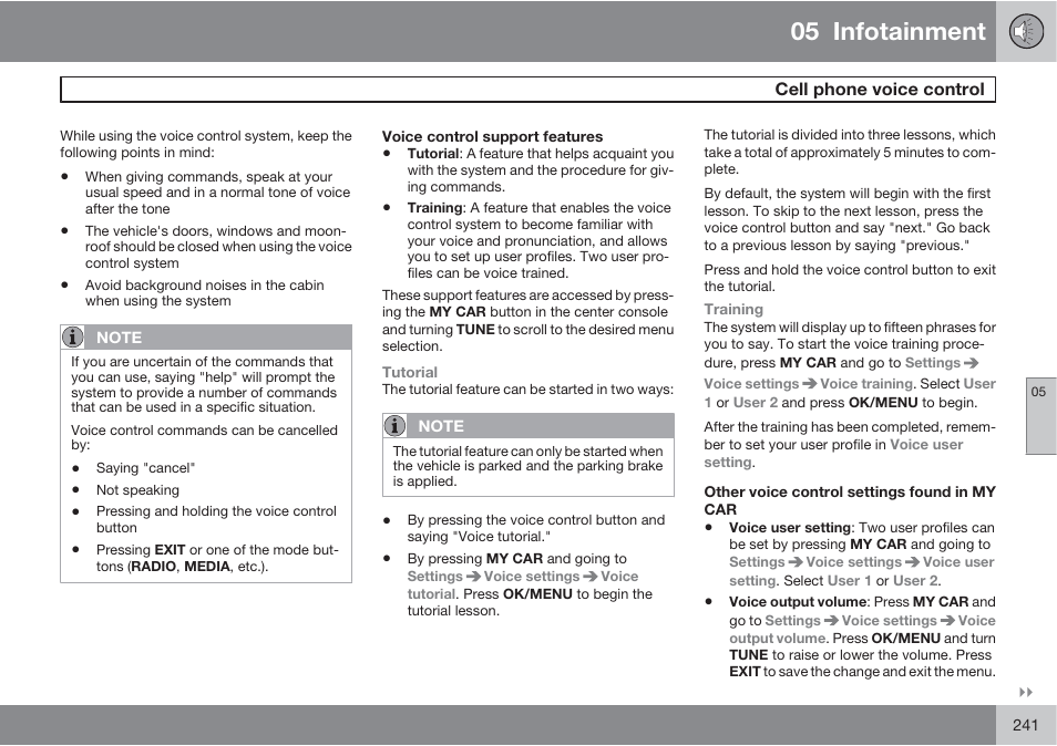 05 infotainment | Volvo S60 User Manual | Page 241 / 358