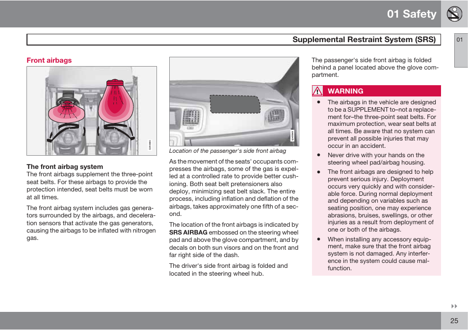 01 safety | Volvo S60 User Manual | Page 25 / 358