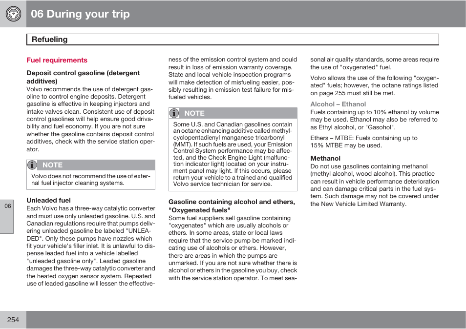 06 during your trip | Volvo S60 User Manual | Page 254 / 358
