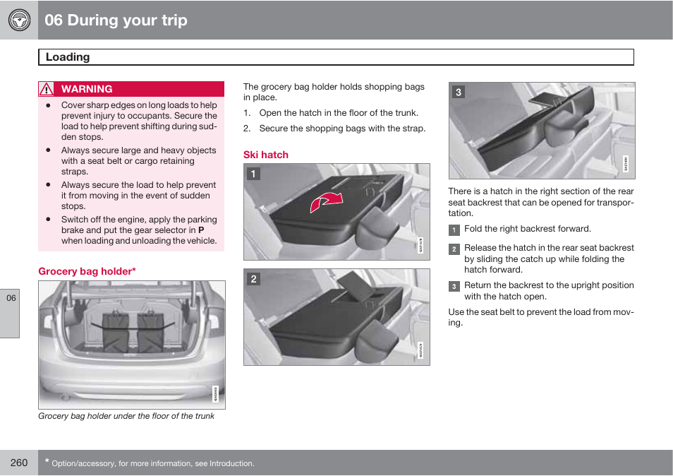 06 during your trip | Volvo S60 User Manual | Page 260 / 358