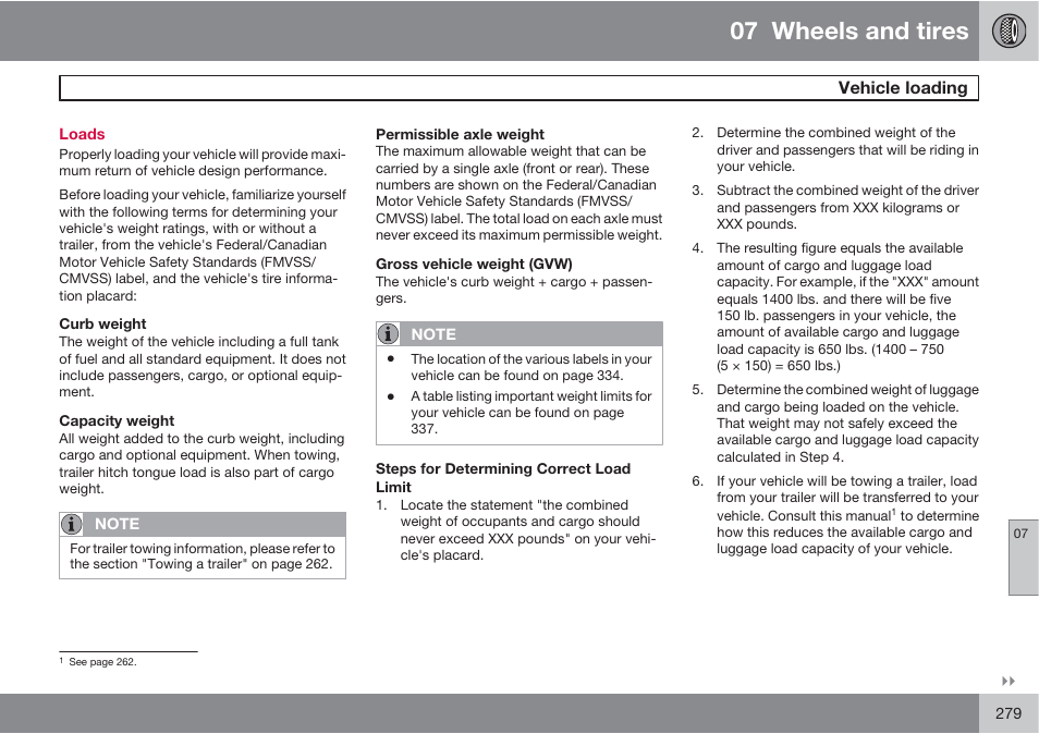 07 wheels and tires | Volvo S60 User Manual | Page 279 / 358