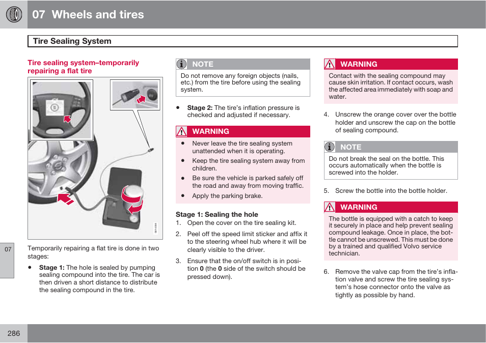 07 wheels and tires | Volvo S60 User Manual | Page 286 / 358