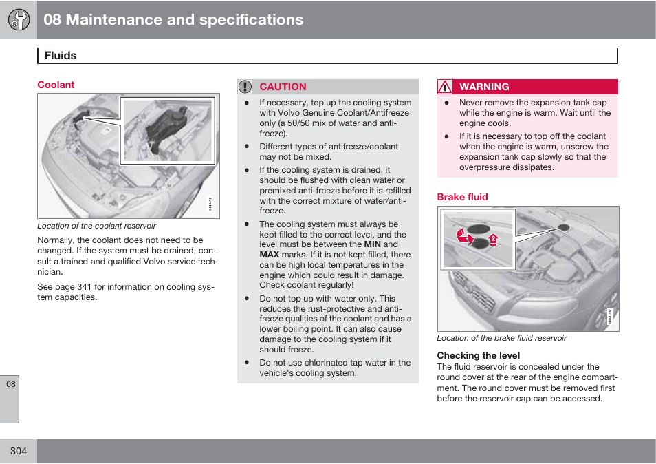 08 maintenance and specifications | Volvo S60 User Manual | Page 304 / 358