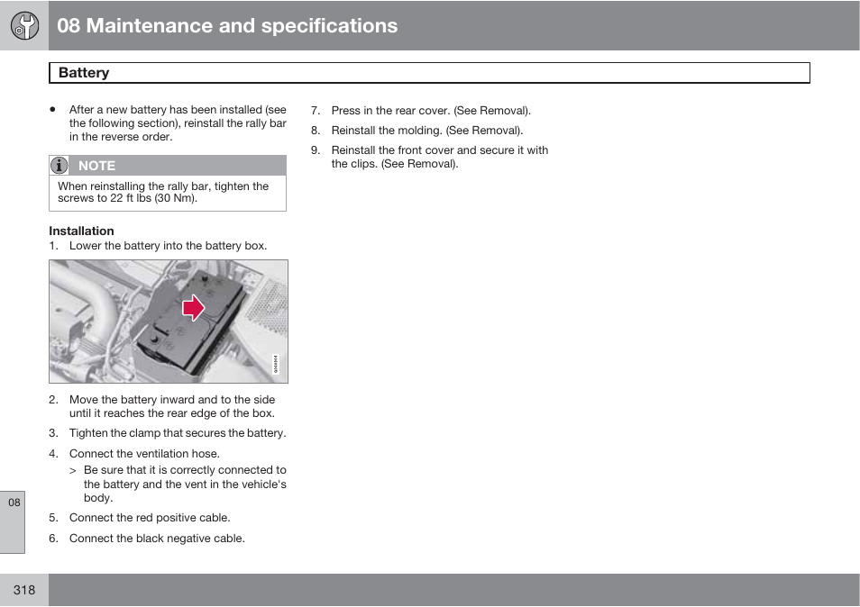 08 maintenance and specifications | Volvo S60 User Manual | Page 318 / 358