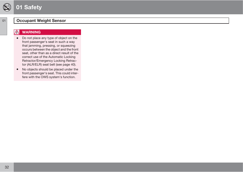 01 safety | Volvo S60 User Manual | Page 32 / 358