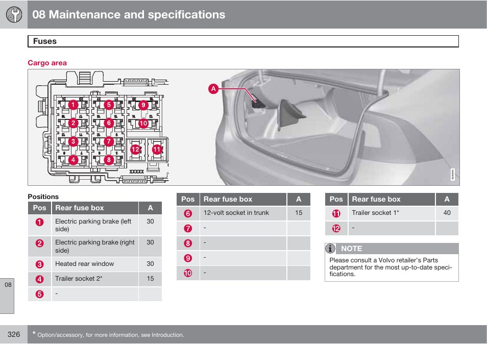 08 maintenance and specifications | Volvo S60 User Manual | Page 326 / 358