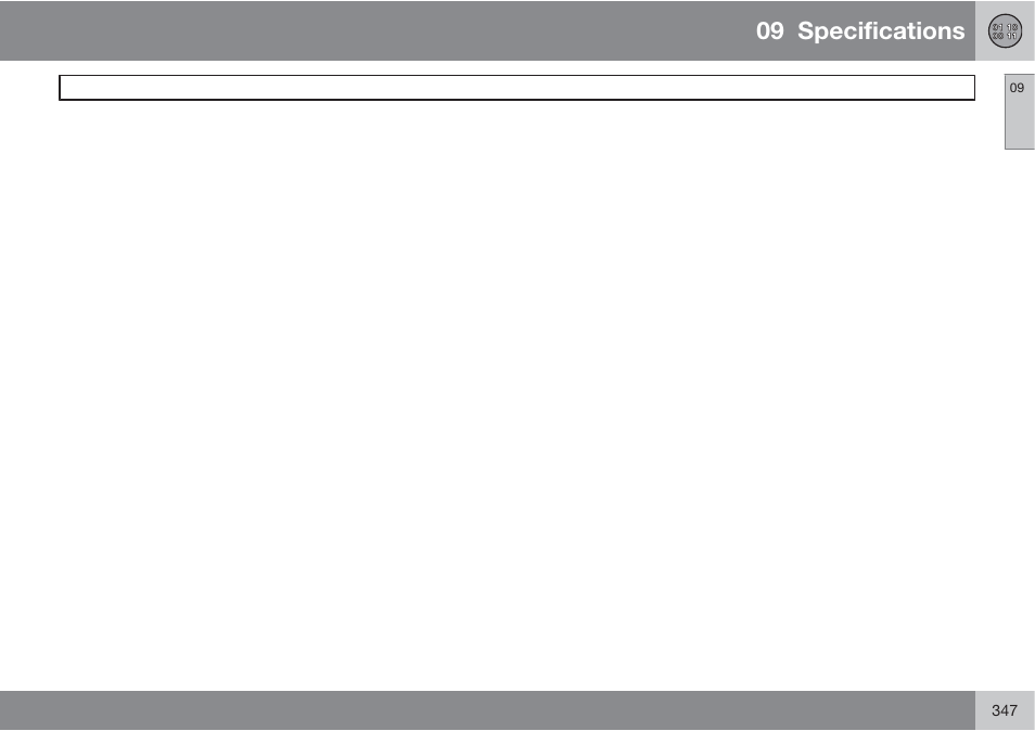 09 specifications | Volvo S60 User Manual | Page 347 / 358