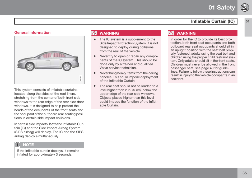 01 safety | Volvo S60 User Manual | Page 35 / 358