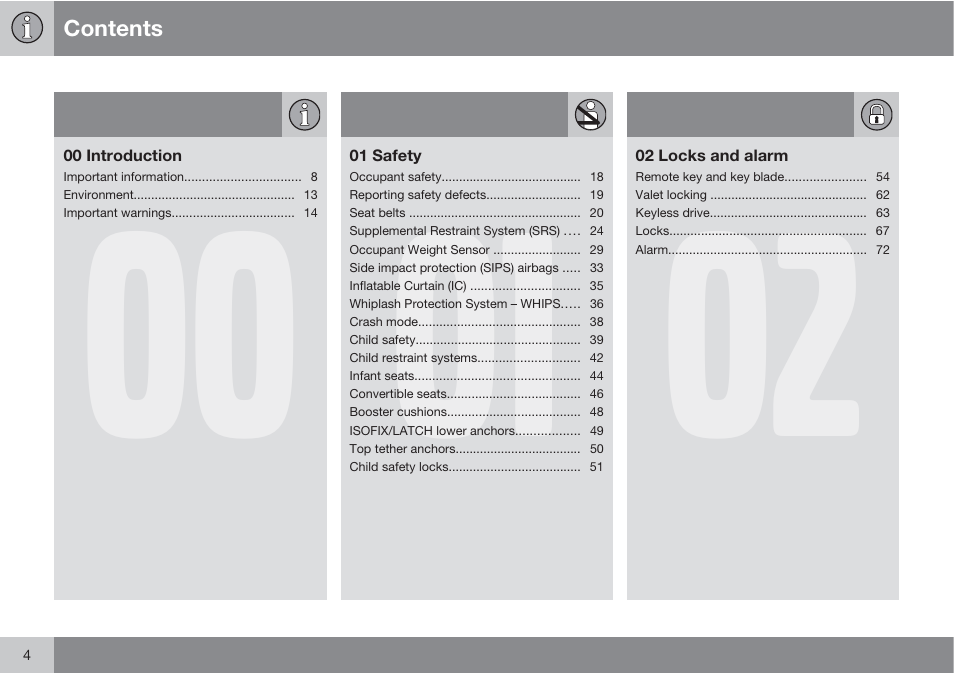 Volvo S60 User Manual | Page 4 / 358