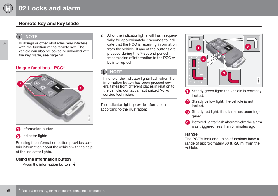 02 locks and alarm | Volvo S60 User Manual | Page 58 / 358
