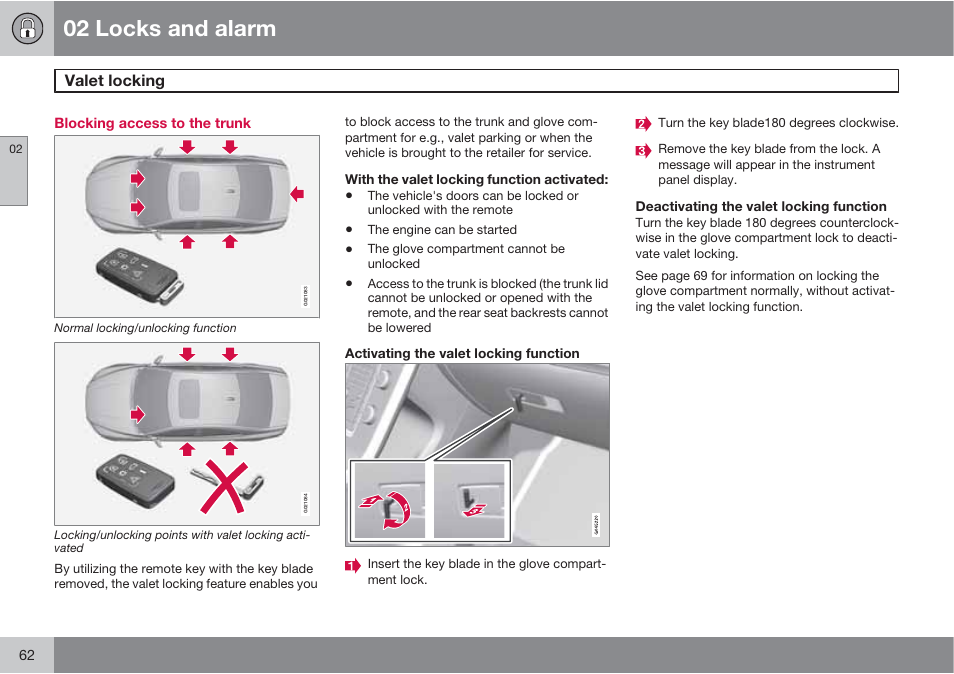 02 locks and alarm | Volvo S60 User Manual | Page 62 / 358