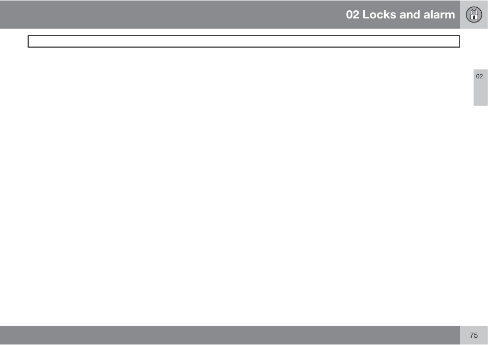 02 locks and alarm | Volvo S60 User Manual | Page 75 / 358