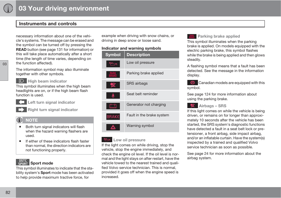 03 your driving environment | Volvo S60 User Manual | Page 82 / 358