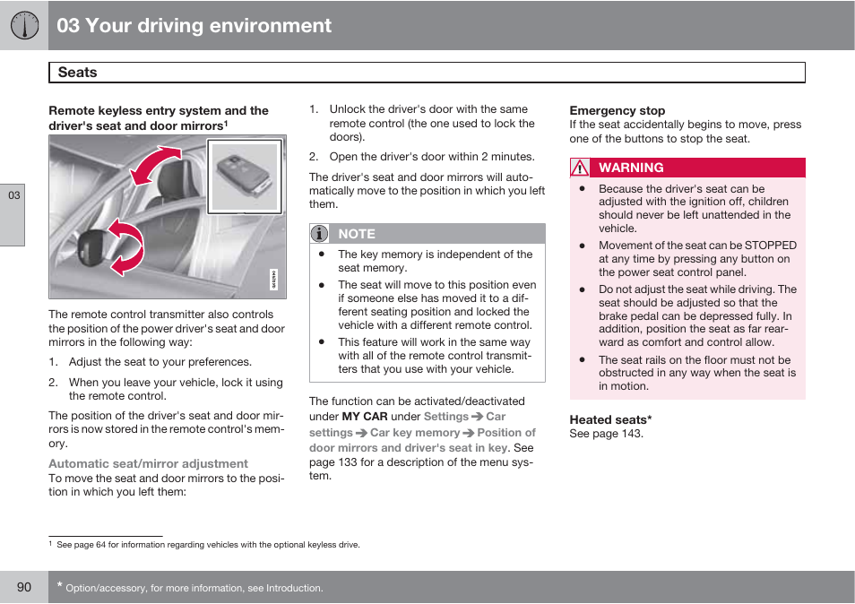 03 your driving environment | Volvo S60 User Manual | Page 90 / 358