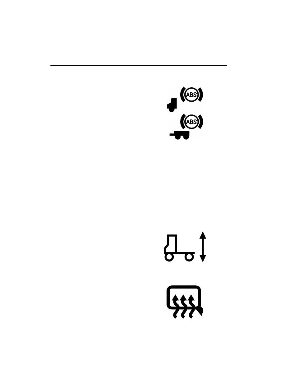 82 instruments and controls, Abs telltale, tractor and trailer, Air suspension telltale | Mirror defroster telltale (option) | Volvo VHD User Manual | Page 88 / 300