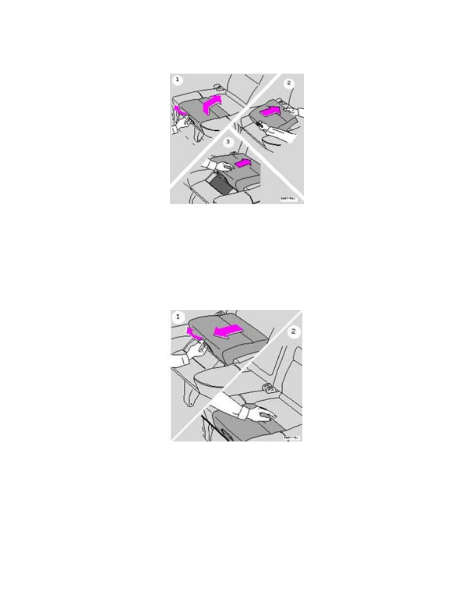 Outboard integrated booster cushions - raising, Outboard integrated booster cushions - lowering | Volvo S40 User Manual | Page 20 / 189