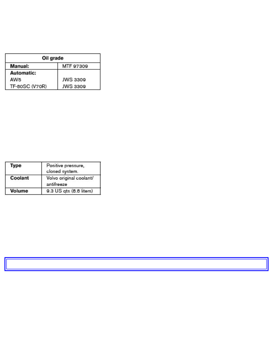 Fluids and cooling system, Pg. 219 specifications, Three way catalytic converter | Volvo V70 User Manual | Page 248 / 283