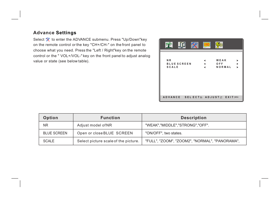 Advance settings | ViewEra V221MV User Manual | Page 17 / 23