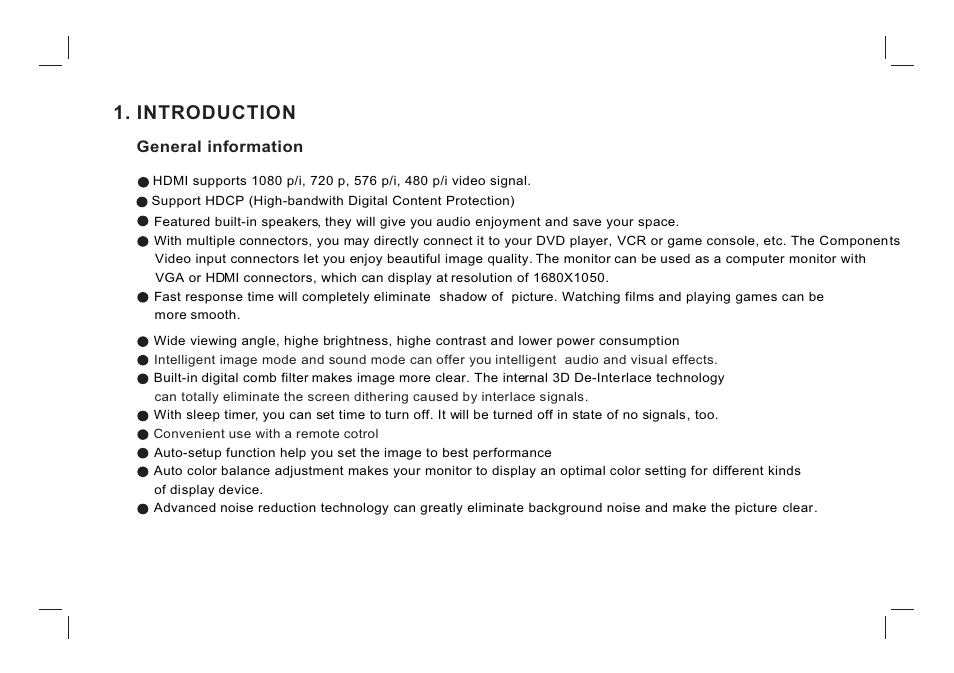 Introduction, General information | ViewEra V221MV User Manual | Page 6 / 23