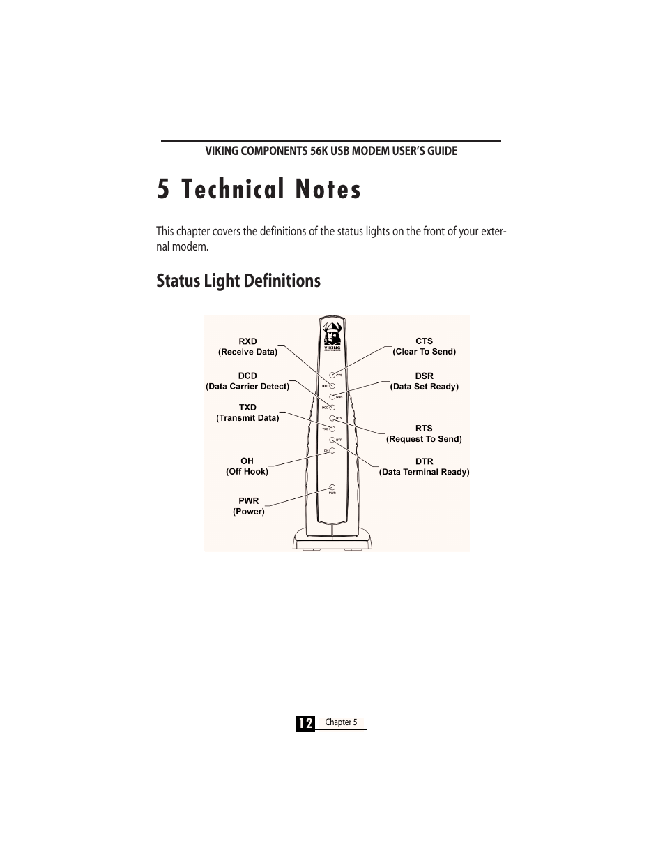 Status light definitions | Viking InterWorks MAC OS User Manual | Page 14 / 33