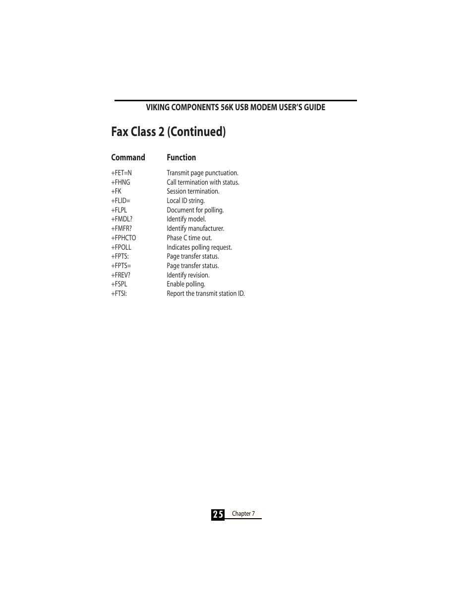 Fax class 2 (continued) | Viking InterWorks MAC OS User Manual | Page 27 / 33